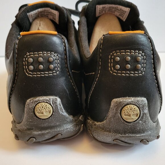 Timberland Mens Black Leather Sneakers Size 9 Lace-Up Athletic Shoes - Picture 4 of 5